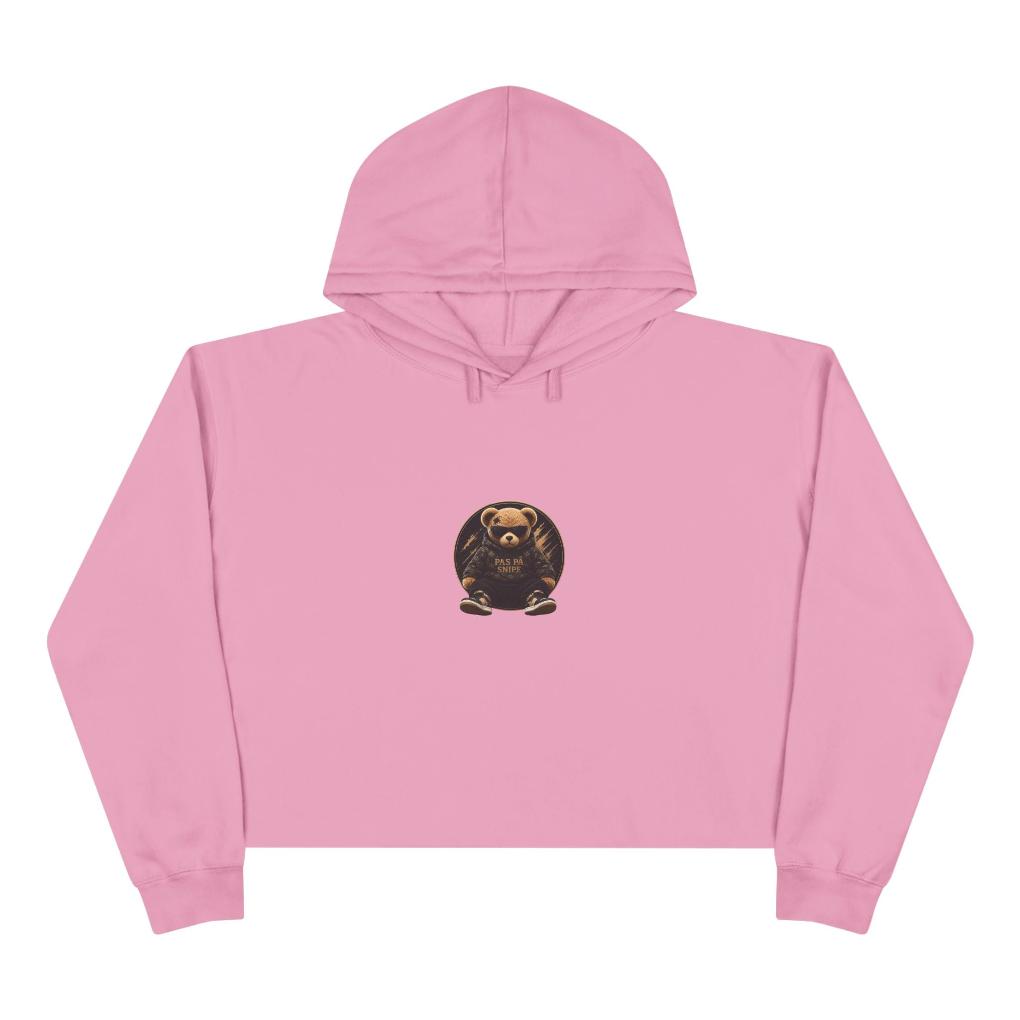 Teddy Bear Crop Hoodie — 'Kiss Me I'm Yours' Cute Graphic Cropped Hoodie