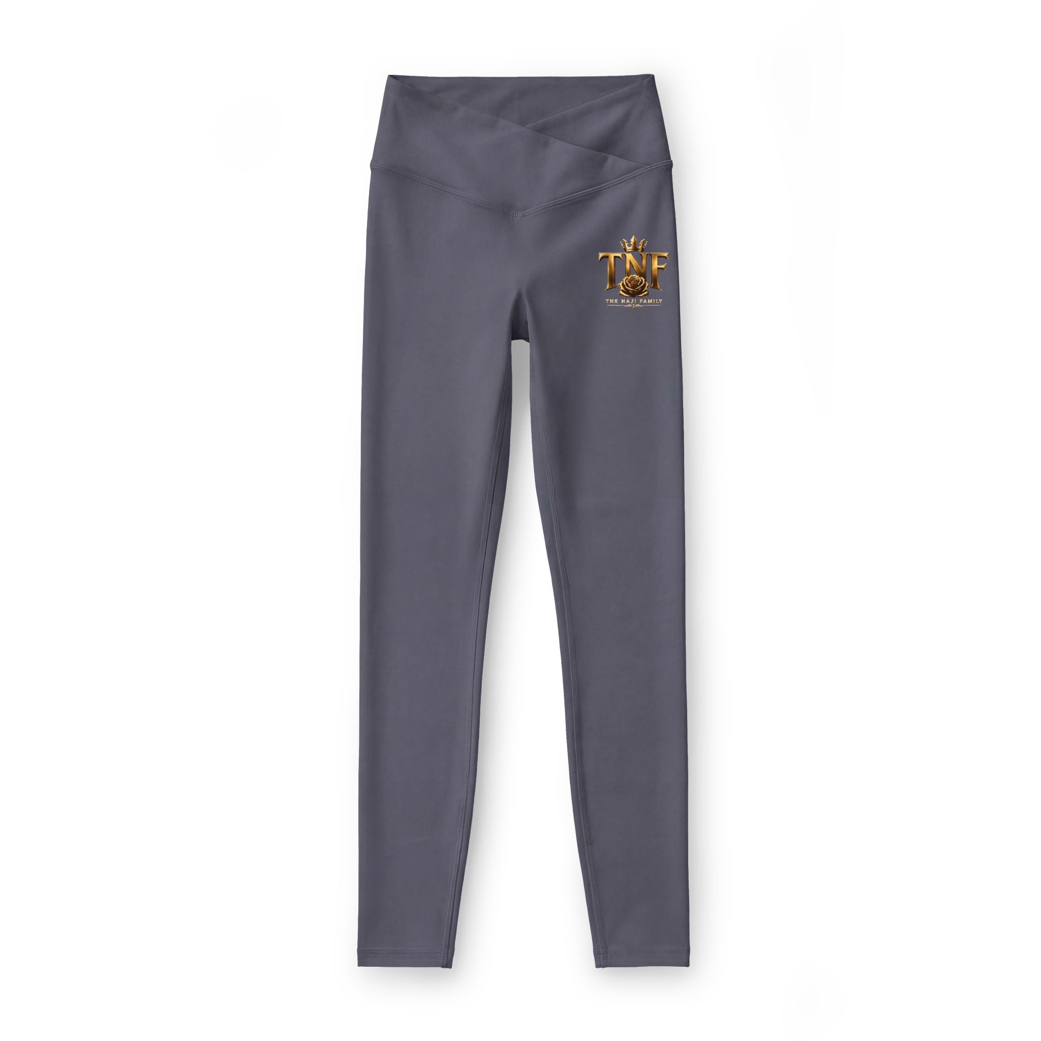 Women's Luxe Leggings — Gold Floral 'TNF' Logo High-Waist Active Leggings