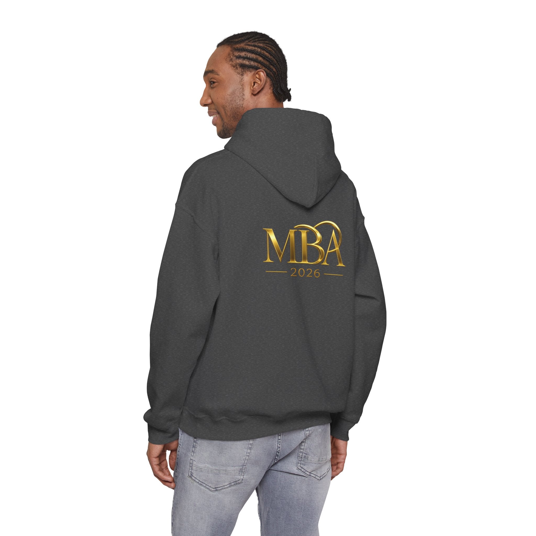 MBA 2026 Gold Logo Hoodie — Graduation/Alumni Commemorative Sweatshirt