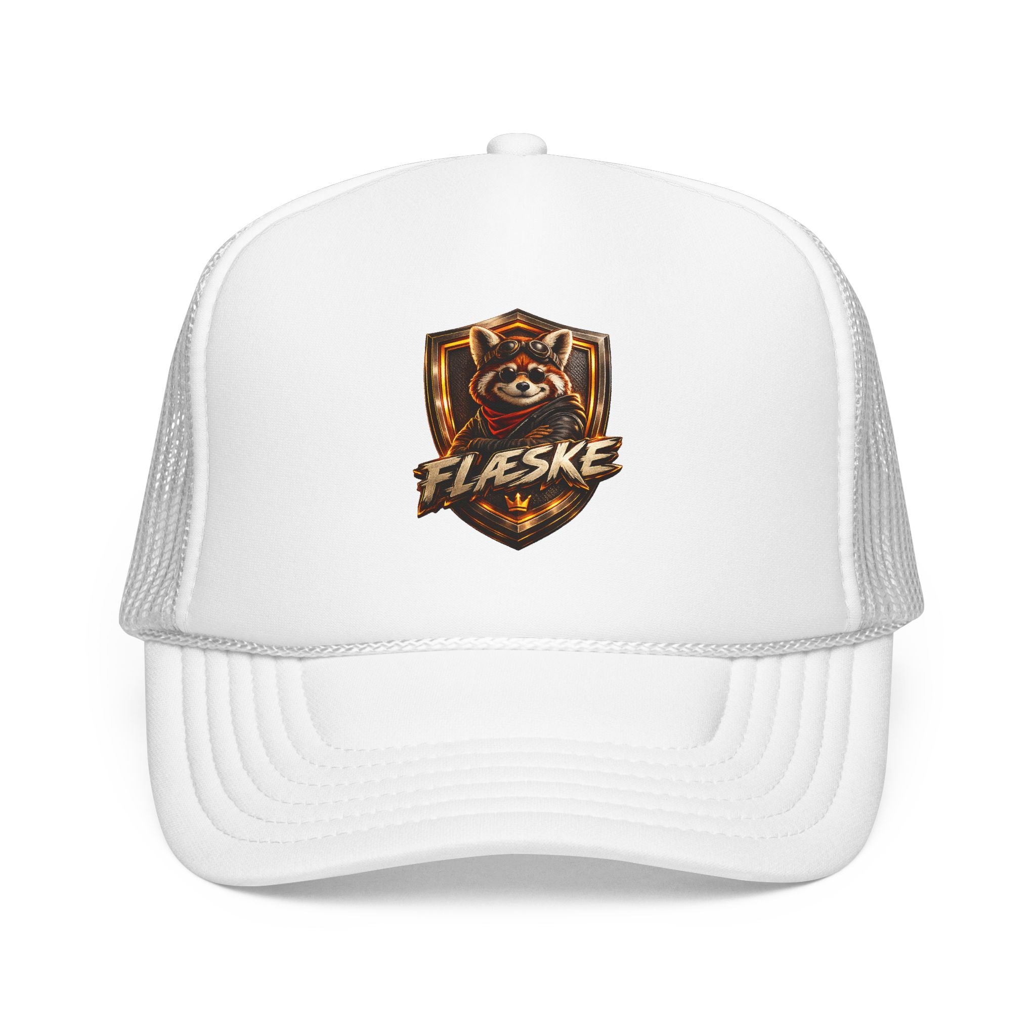 Ember Raccoon Shield Trucker Hat