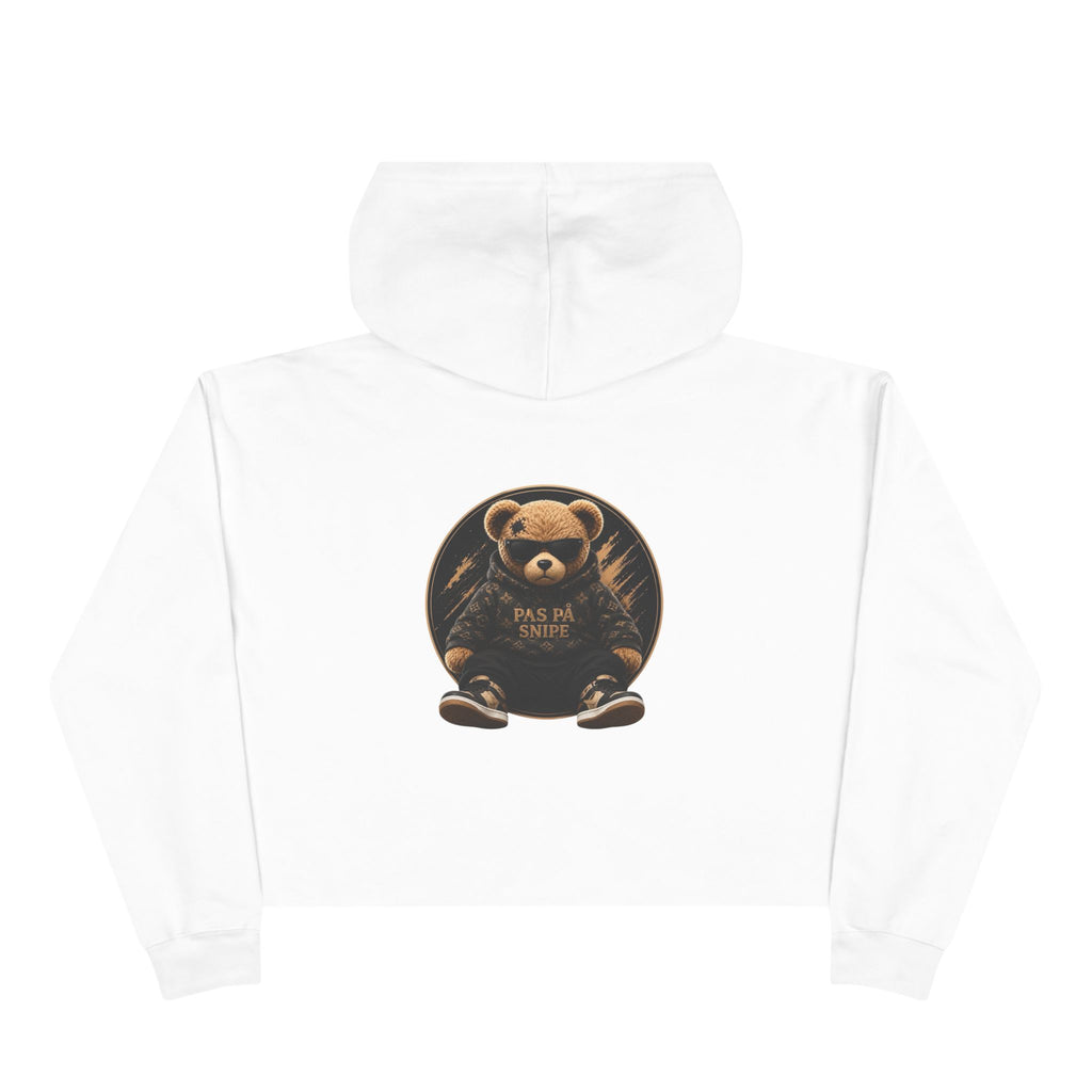 Teddy Bear Crop Hoodie — 'Kiss Me I'm Yours' Cute Graphic Cropped Hoodie