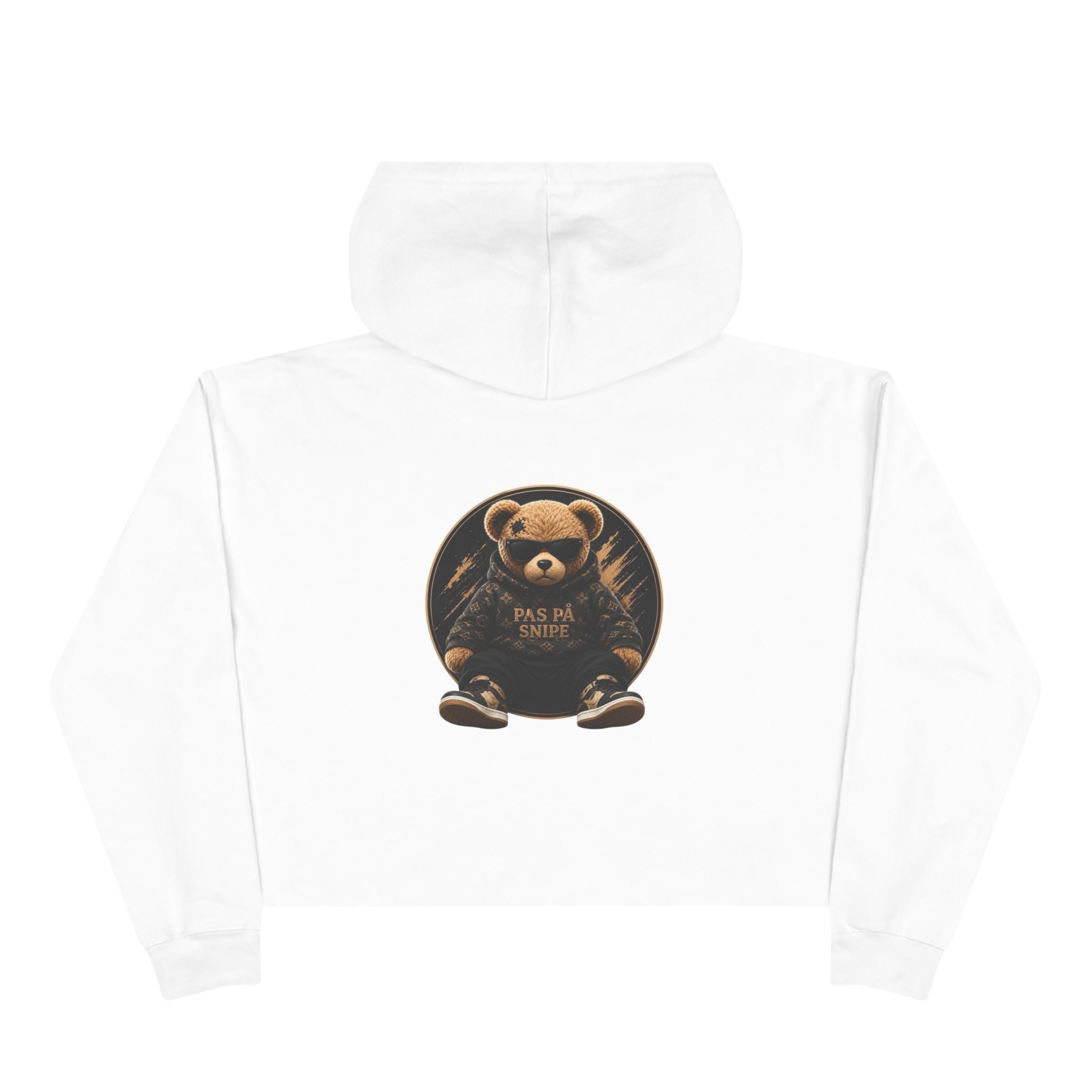 Teddy Bear Crop Hoodie — 'Kiss Me I'm Yours' Cute Graphic Cropped Hoodie