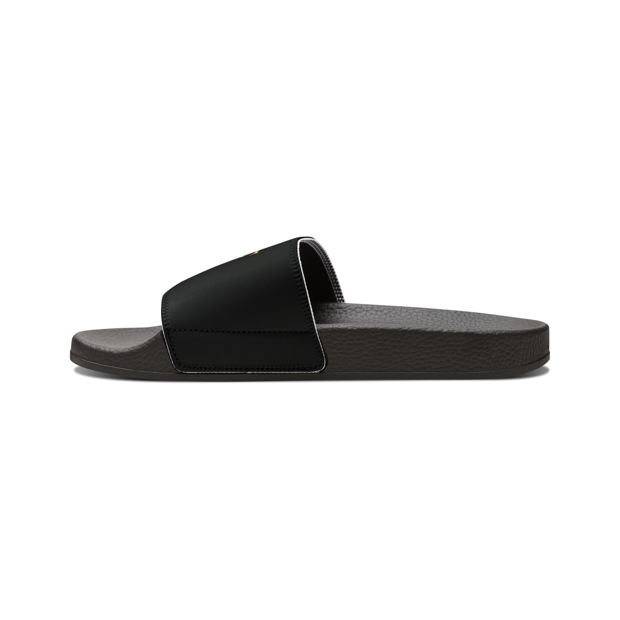 Slide Sandals — Black Gold Logo Removable-Strap Slides