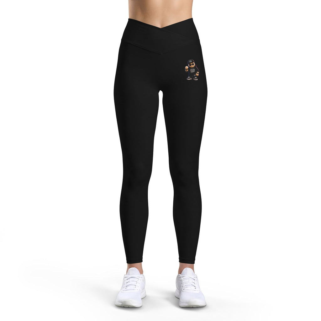 Women’s Luxe Leggings — Black High-Waist Workout Leggings with Small Gorilla Graphic
