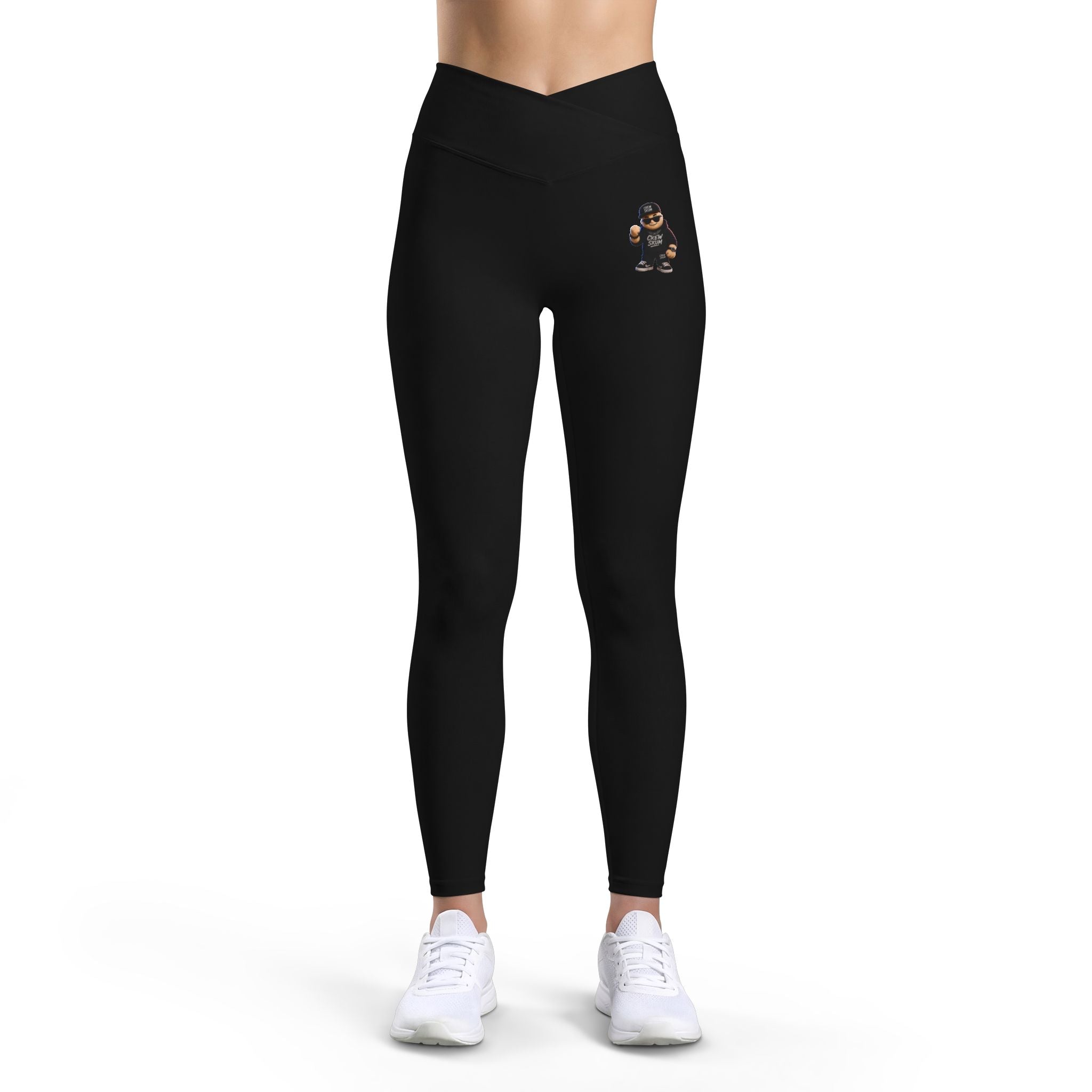 Women’s Luxe Leggings — Black High-Waist Workout Leggings with Small Gorilla Graphic
