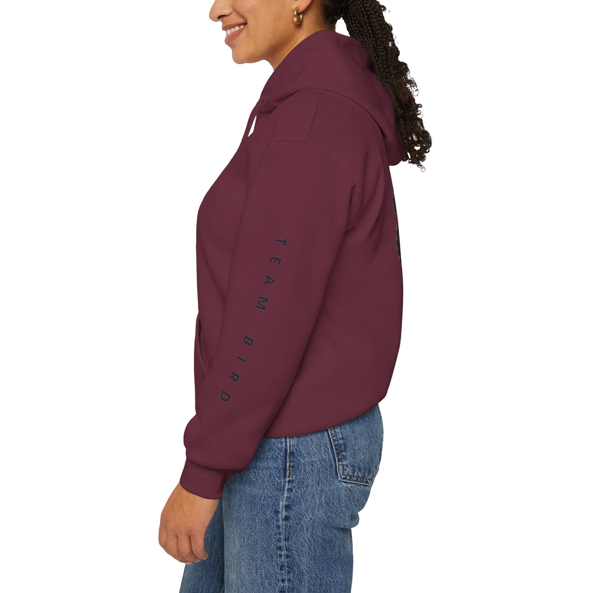 Butterfly Hoodie — "Team Bird" Blue Butterfly Graphic Hooded Sweatshirt
