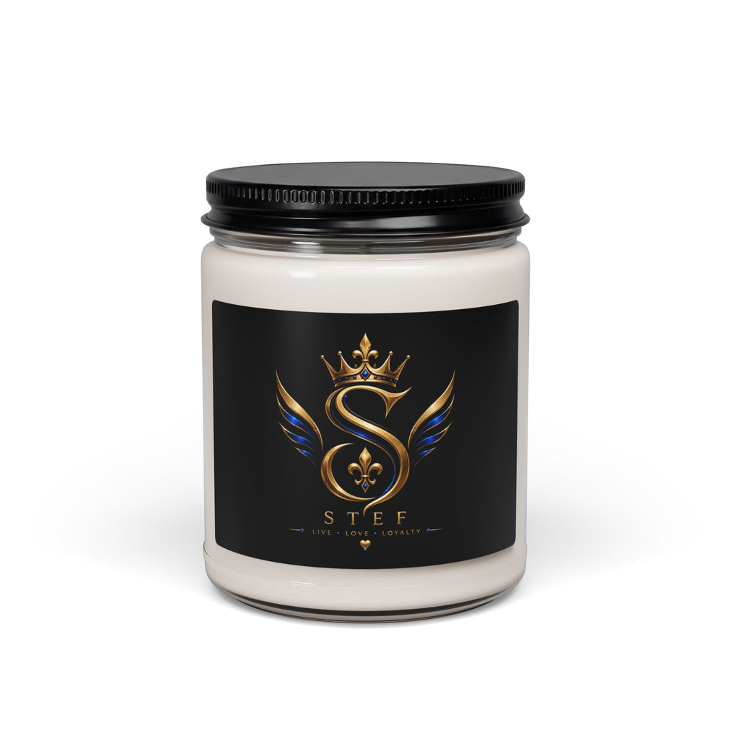 Monogram Crown Soy Candle — Personalized 'S' Luxe 9oz Scented Candle