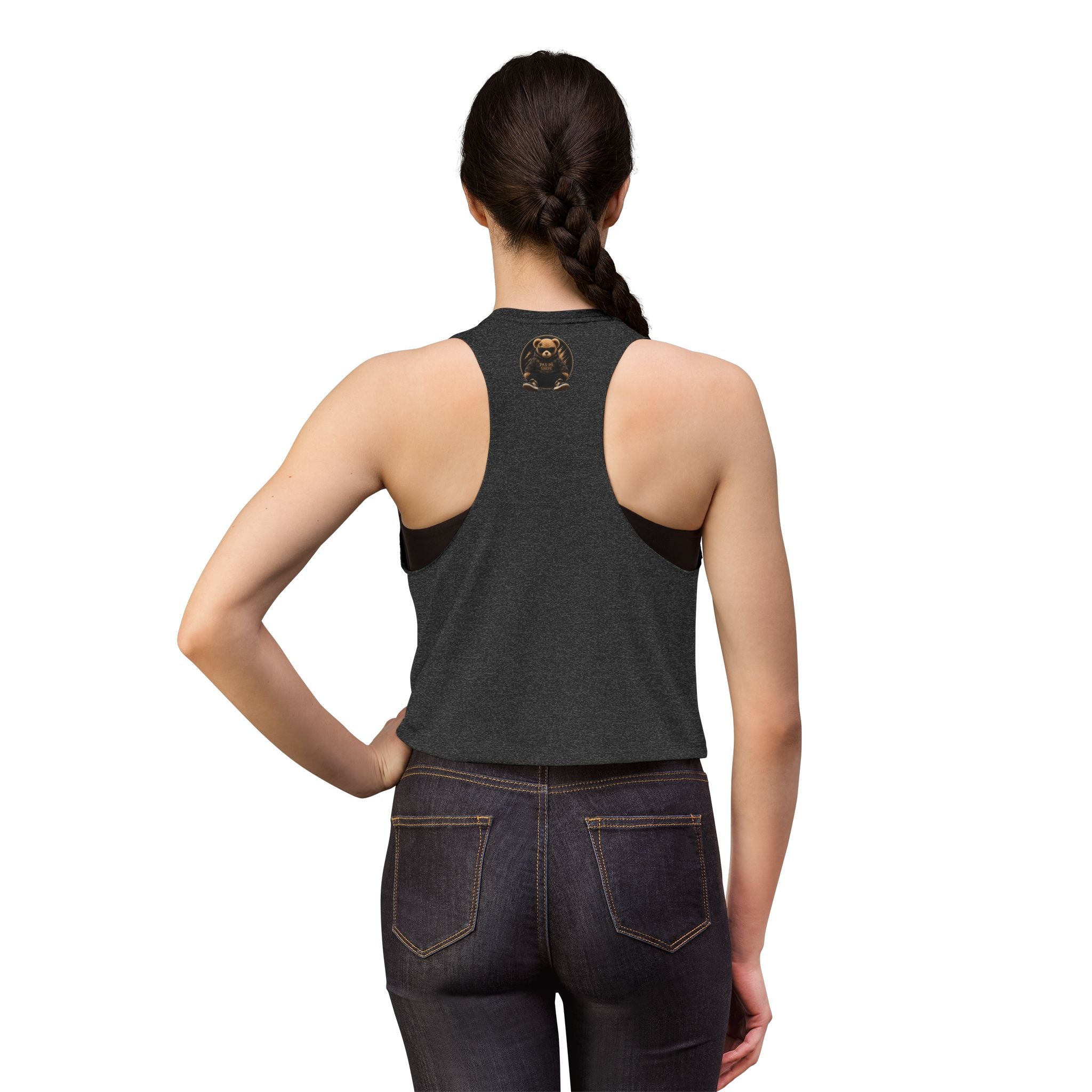 Cute Teddy Bear Graphic Crop Top — "Pas På Snipé" Women's Tank