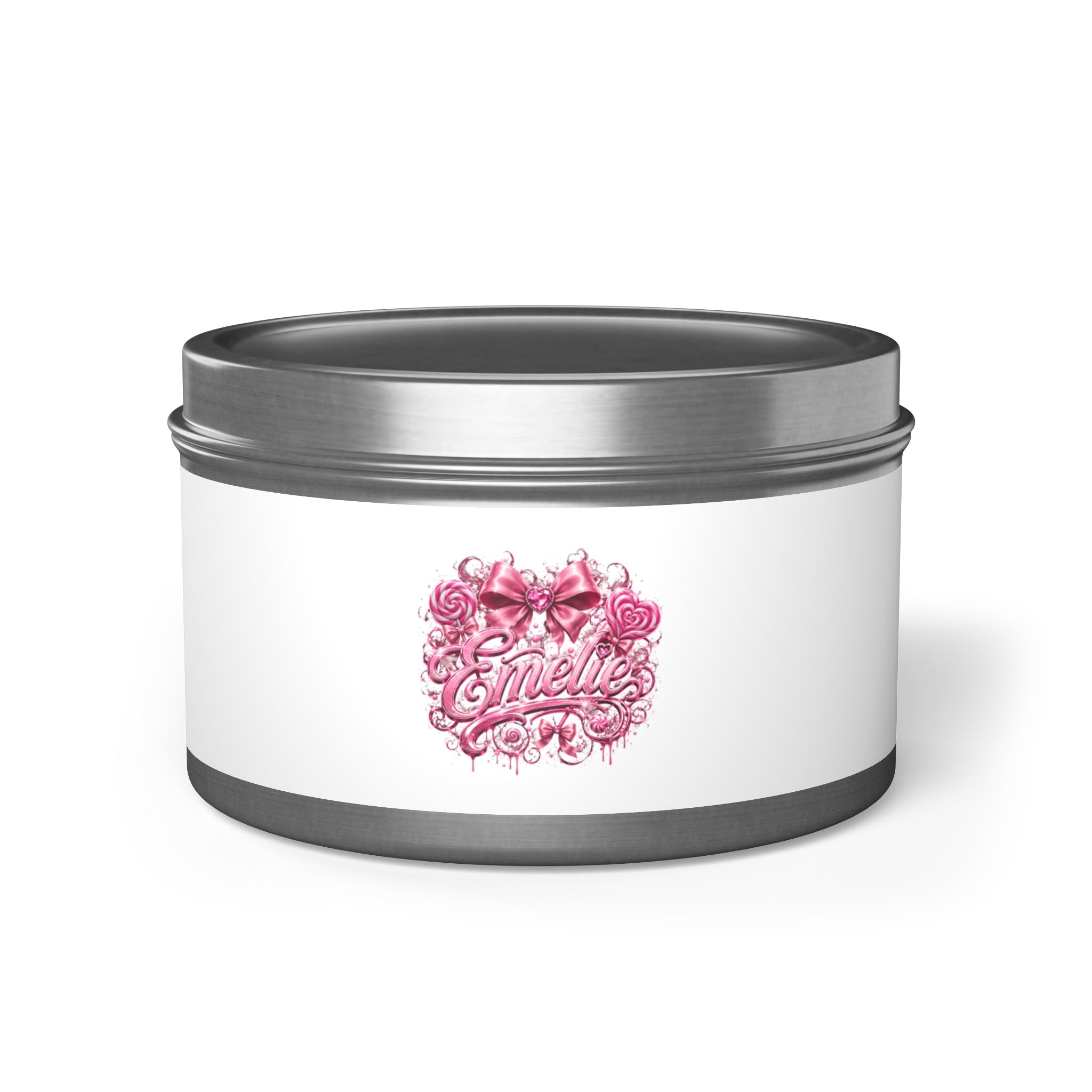 Floral Pink 'Hello' Tin Candle – Scented Decorative Travel Candle