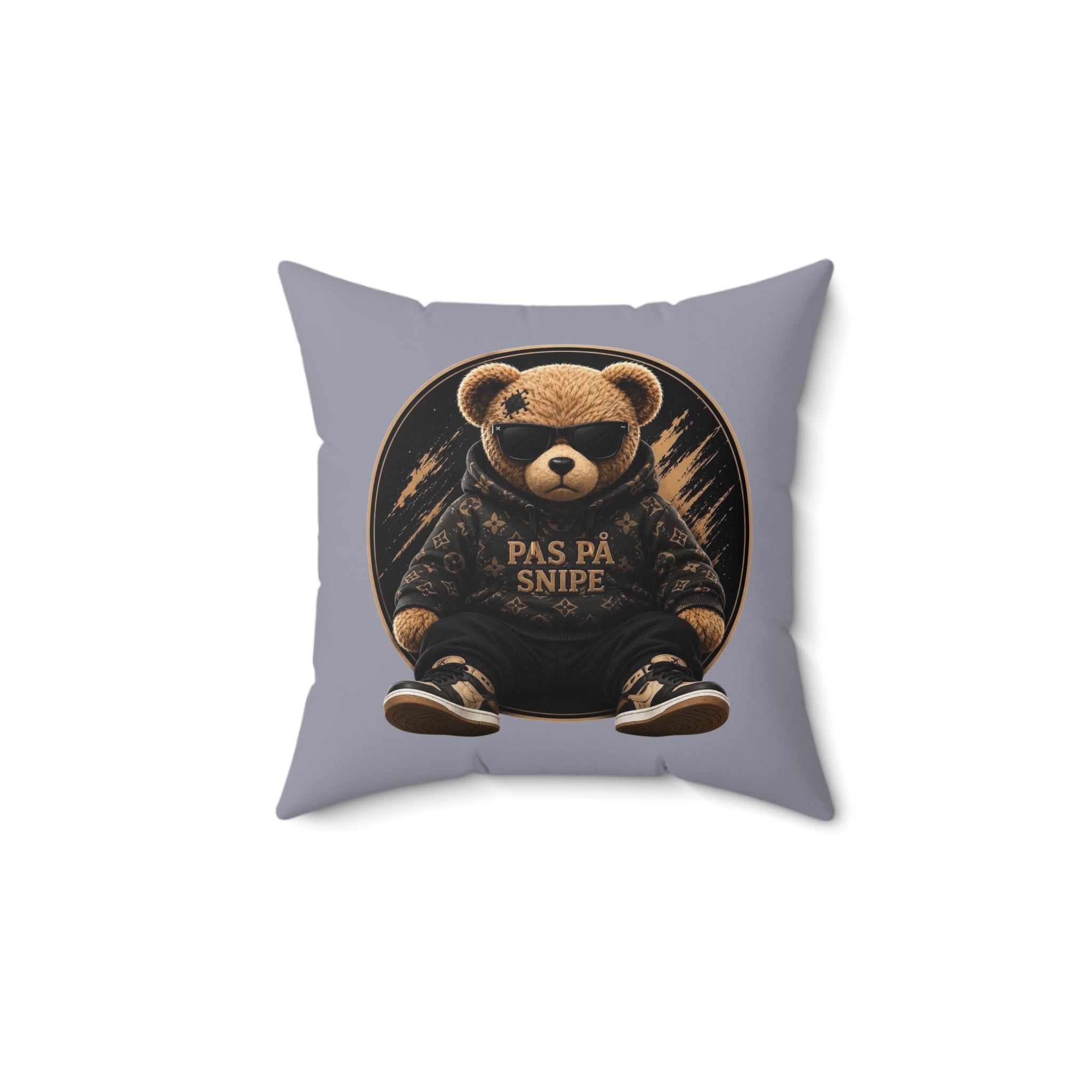 Teddy Bear 'Pas På Snipe' Decorative Pillow — Cozy Scandinavian Accent Pillow