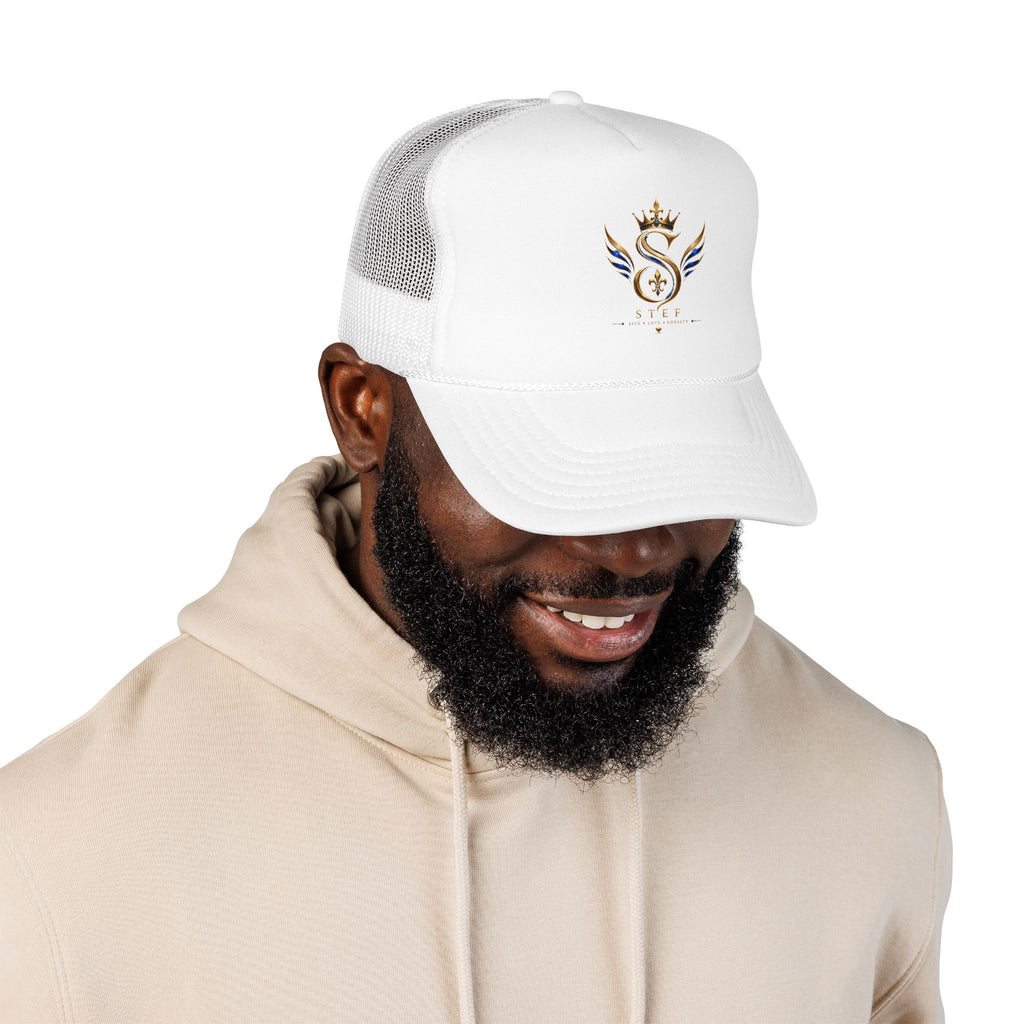 Embroidered Royal S Crest Trucker Hat – Gold Crown & Wings Foam Cap