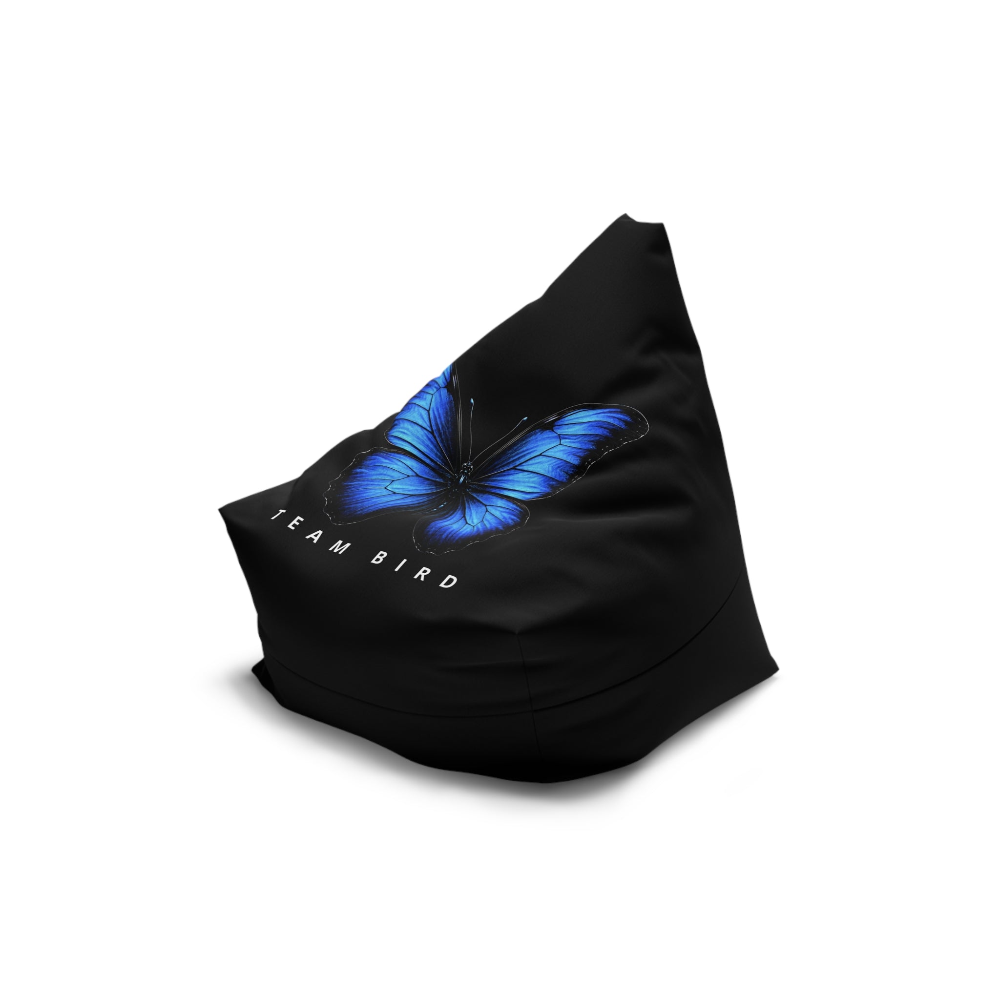 Blue Butterfly Bean Bag Cover — 'Team Bird' Accent Lounger