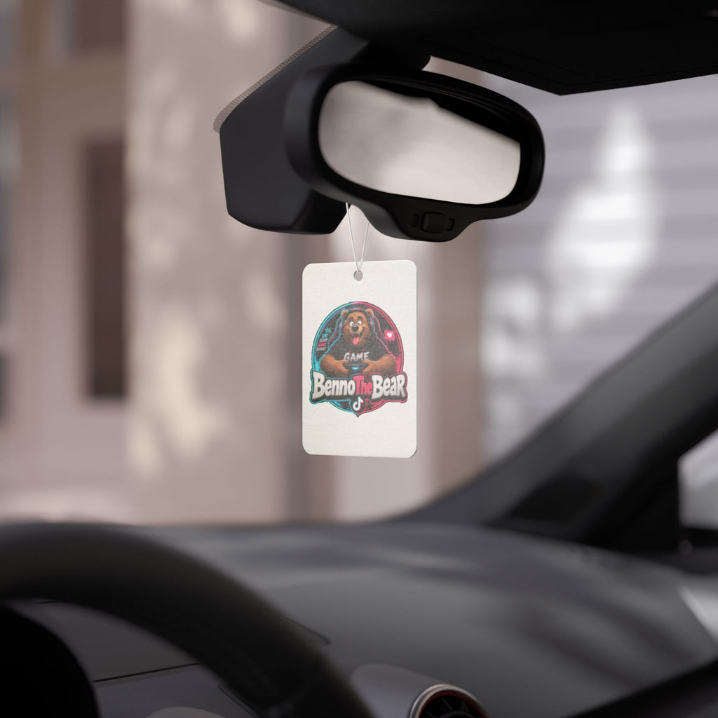 Benno The Bear Car Air Freshener — Cute Gaming Bear Scented Tag