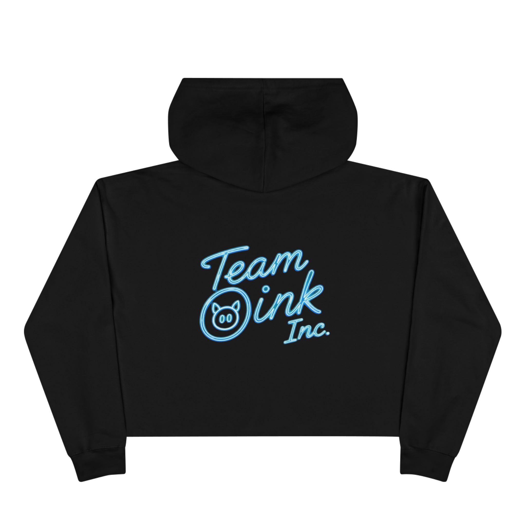Team Oink Inc. Cropped Hoodie – Minimal Pastel Logo Crop Sweatshirt